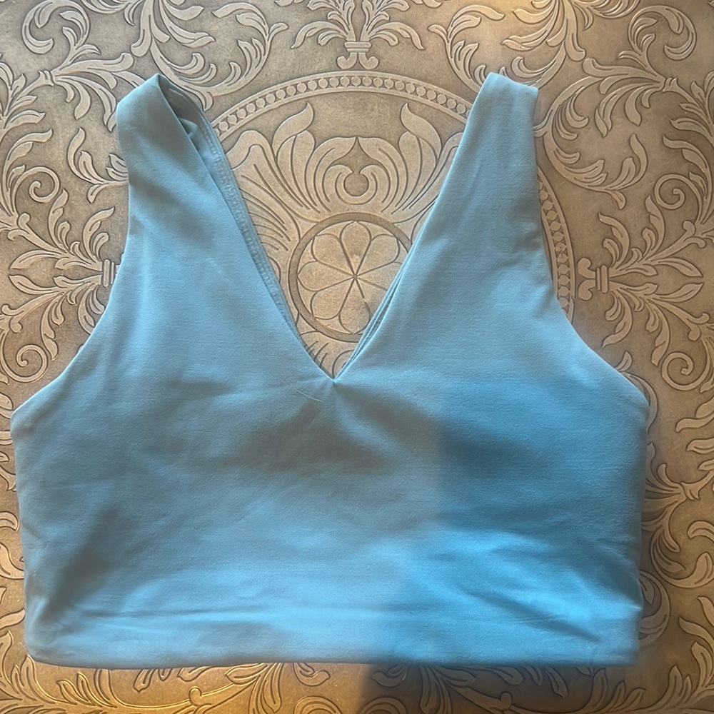 Gymshark Blue Seamless VNeck Sports Bra Size XS